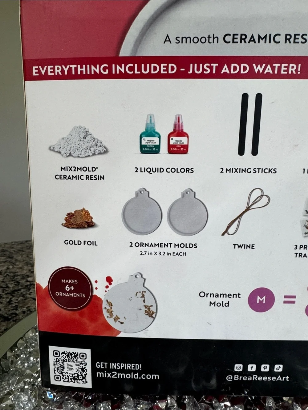 Holiday Ornament Kit — Red and Teal Ornament Craft Set